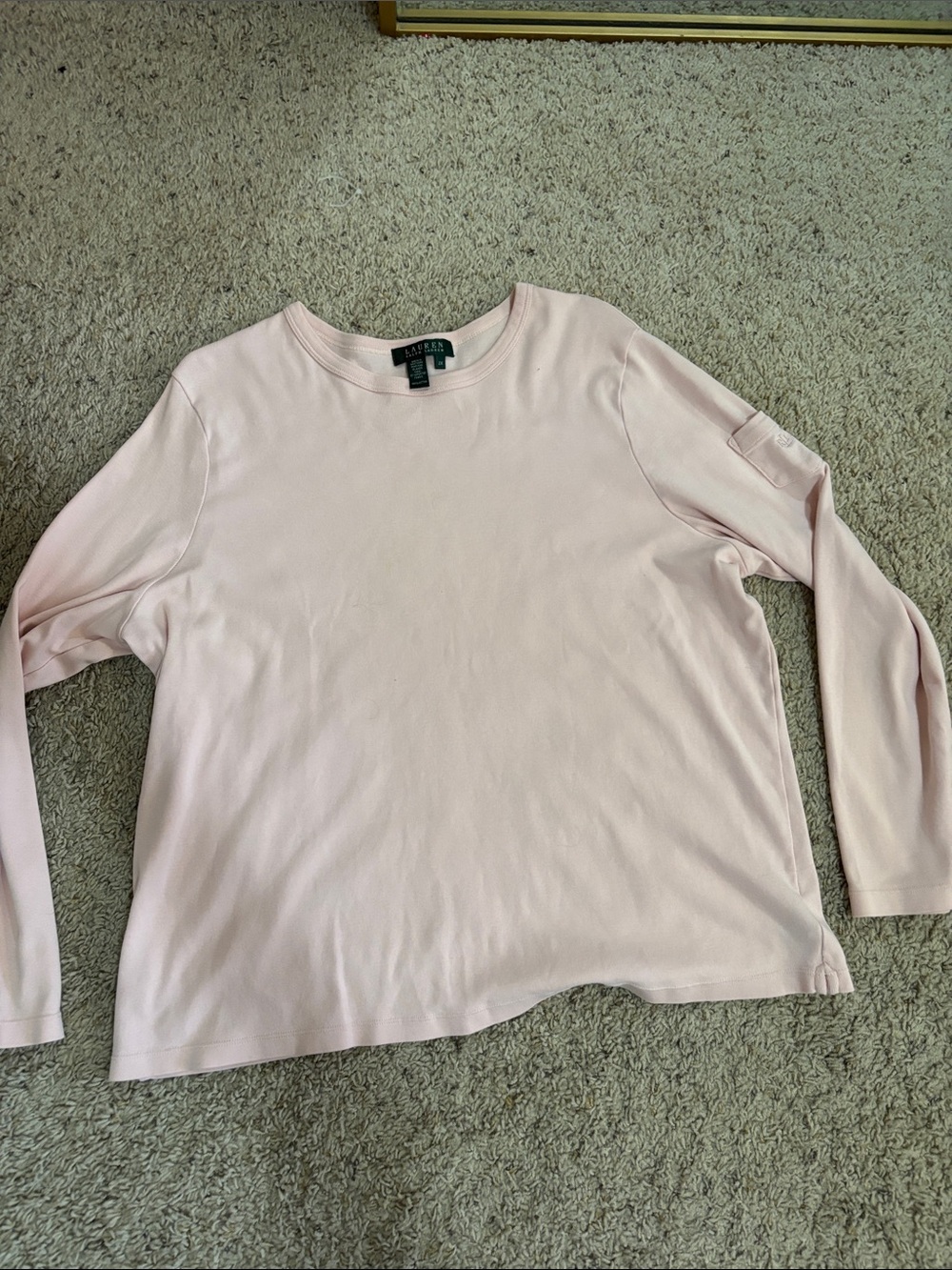 Ralph Lauren Light Pink Long-Sleeve Crewneck Top